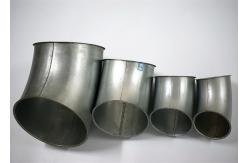 China 100-90 Galvanized Metal Hot Pressed Pipe Bend In Ventilation System Cricle Shape Head supplier