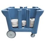 NSF Mobile Dish Caddy Cart With Divider Dual Handles for sale