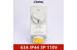 China IP44 63A 3P Single Phase IEC Interlock Electrical Switch Socket supplier