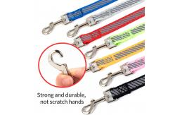 China Snap On Adjustable Dog Collar Nylon Braided Dog Rope Reflective Pet Leash supplier