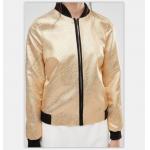 Women Fashion Gold Quilted Ma1 Bomber Jacket Autumn Waterproof Lightweight for sale