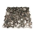 Sliver Hairline Stainless Steel Penny Tile 4mm Metal Mosaic Tiles for sale