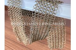 China Metal Chain Link Bronze 3mm Ring Mesh Curtain Stainless Steel With Customized Pattern supplier