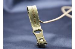 China Garment / Packback Different Coloured Metal Zip Sliders With Woven Labels supplier