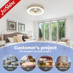 20 Inch Flush Mount Bedroom Ceiling Fan With Smart App Control