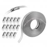 Adjustable 304 Stainless Steel Worm Gear Hose Clamp Strap With Fasteners for sale