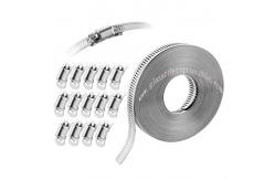 China Adjustable 304 Stainless Steel Worm Gear Hose Clamp Strap With Fasteners supplier