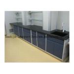 Hight Adjustable Steel Lab Furniture , Laboratory Wall Bench With Reagent Shelf for sale