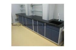 China Hight Adjustable Steel Lab Furniture , Laboratory Wall Bench With Reagent Shelf supplier