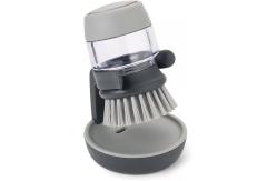 China Dishwasher Kitchen Scrub Brush With Integrated Detergent Soap Dispenser supplier