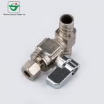 5/8''X3/8''X1/4'' 1/4 Turn Dual Outlet Angle Stop Valve for sale