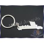 High End Engraved Car Shaped Keychain , Glow In The Dark Keyring Anti Rust