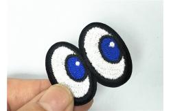 China OEM Eye Logo Design Custom Applique Patches For Apparel 4.5cm Tall supplier
