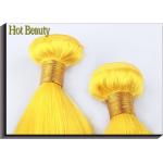 Yellow Single Drawn Virgin Human Hair Extensions No Tangle And No Shedding
