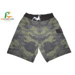Grey / Green Water Repellent Boardshorts , Leaf Pattern Board Shorts With Side Pockets for sale