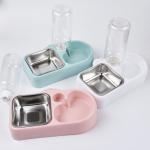 Automatic Water Refill Pet Hanging Bowl Amazon Hanging Automatic Water Refill Dog Cat Double Bowl for sale