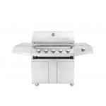 Factory price silver 430 stainless steel slow 5 burners protable gas BBQ grill for sale
