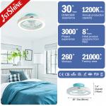 Remote Control LED Ceiling Fan 20 Flush Mount With Low Noise And Timing