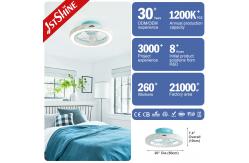 China Remote Control LED Ceiling Fan 20 Flush Mount With Low Noise And Timing supplier