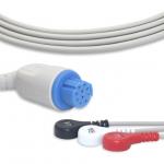 3 Lead AHA Fixed Snap Disposable ECG Lead Wires Compatible Artema for sale