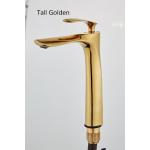 Electroplate ODM Tall Body Golden Wash Basin Faucet for sale