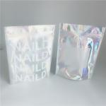 CYMK Stand Up Zipper Pouch Holographic Hologram Bags For Cosmetics Packaging for sale