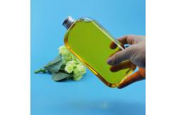 China 36g Flat Square PET Clear Plastic Juice Bottles With aluminum Lids supplier