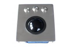 China 3 mouse buttons  IP65 military resin trackball moudle with metal panel supplier