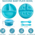 Lightweight Silicone Dinnerware Set Bib And Plate Adjustable For Toddler