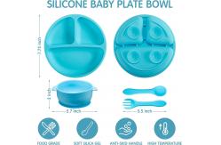 China Lightweight Silicone Dinnerware Set Bib And Plate Adjustable For Toddler supplier
