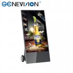 Wireless Battery Powered Outdoor Advertising Display With Portable Wheels for sale