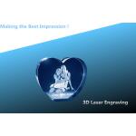 3D laser CRYSTAL/crystal photo frame/laser engraving photo frame/heart shaped photo frame for sale