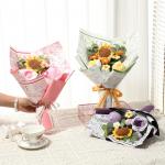 20x35cm Hand-Knitted Bouquet Sunflower and Rose Simulation Wool in Multiple Colors Ideal for Valentine's Day and Birthdays for sale