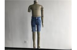 China Light Wash Boys Denim Jeans , Stretch Denim Shorts With Patch / Rip TW78601 supplier
