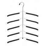 5 Layers Chrome Wire Hangers , Black Stainless Steel Coat Hangers for sale