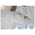 17CM Width White Guipure Embroidered Lace Trim With Azo Free Dyeing Poly Milky