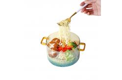 China 3.5L 5.0L Salad Borosilicate Pyrex Glass Cooking Pots supplier