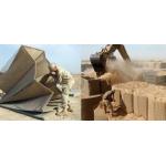 Hot Dip Galvanized Welded Rectangle Hesco Barrier Wall With Brown / Green Color Fabric for sale