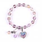Handmade DIY Lavender Azeztulite Natural Stone Bead Bracelet For Gift for sale
