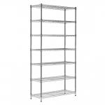 7 Tiers Industrial Chrome Plated Stackable Wire Shelving Units , 14 Inch Deep Wire Shelving for sale