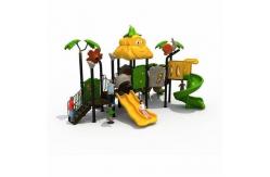 China OEM Outdoor Playgroud Large Plastic Tree Playhouse With Spiral Slide Set supplier