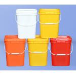 Chemical Resistant White Square Plastic Bucket with Handle and Lid for sale