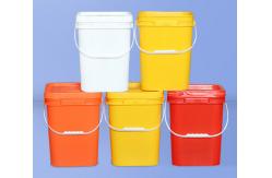 China Chemical Resistant White Square Plastic Bucket with Handle and Lid supplier