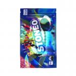 Holographic 3 Side Seal Pouch 100mic - 140mic Custom For Snack Packaging