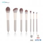 7PCS Wooden Handle Makeup Brushes Synthetic Hair Aluminum Ferrule OEM for sale