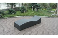 China Army Green Rattan Sun Lounger With White Cushion And Aluminum Frame supplier