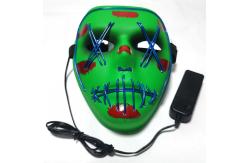 China Custom Halloween Mask LED Glowing Mask Black Words Halloween LED Masks Facepiece supplier