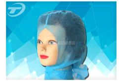 China Soft Breathable Hood Snood Disposable Head Cap in White Blue supplier