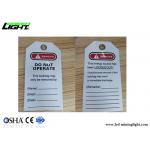 OEM Logo PVC OSHA Safety Lockout Tags Customized Color for sale