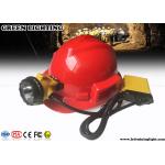 3W 10.4Ah Underground Miner Cap Lamp ,  Rechargeable LED Headlamp with Warning Light